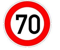 Verkehrszeichen VZ 274-70 zulässige Höchstgeschwindigkeit 70km/h